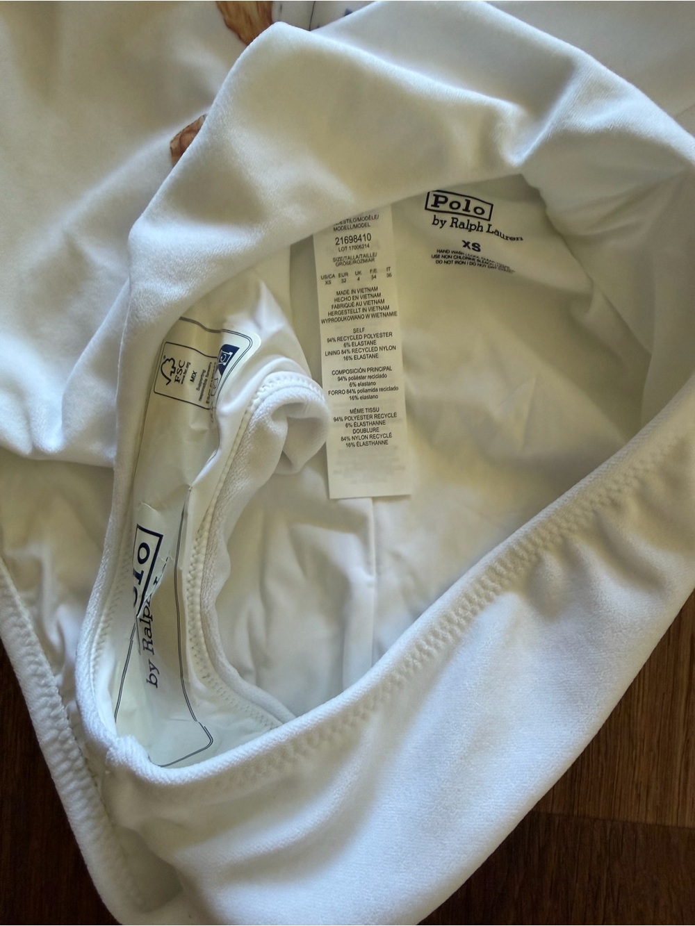 New Polo Ralph Lauren Polo Bear Scoop Neck Terry One Piece Swimsuit - Picture 4 of 5